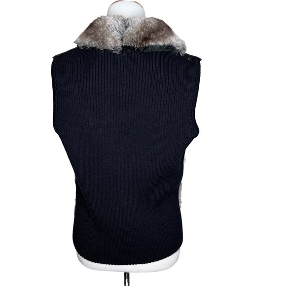 Animal Print Reversible Faux Fur Suede Vest Gray Black Size XL Warm Soft Boho - Picture 9 of 12